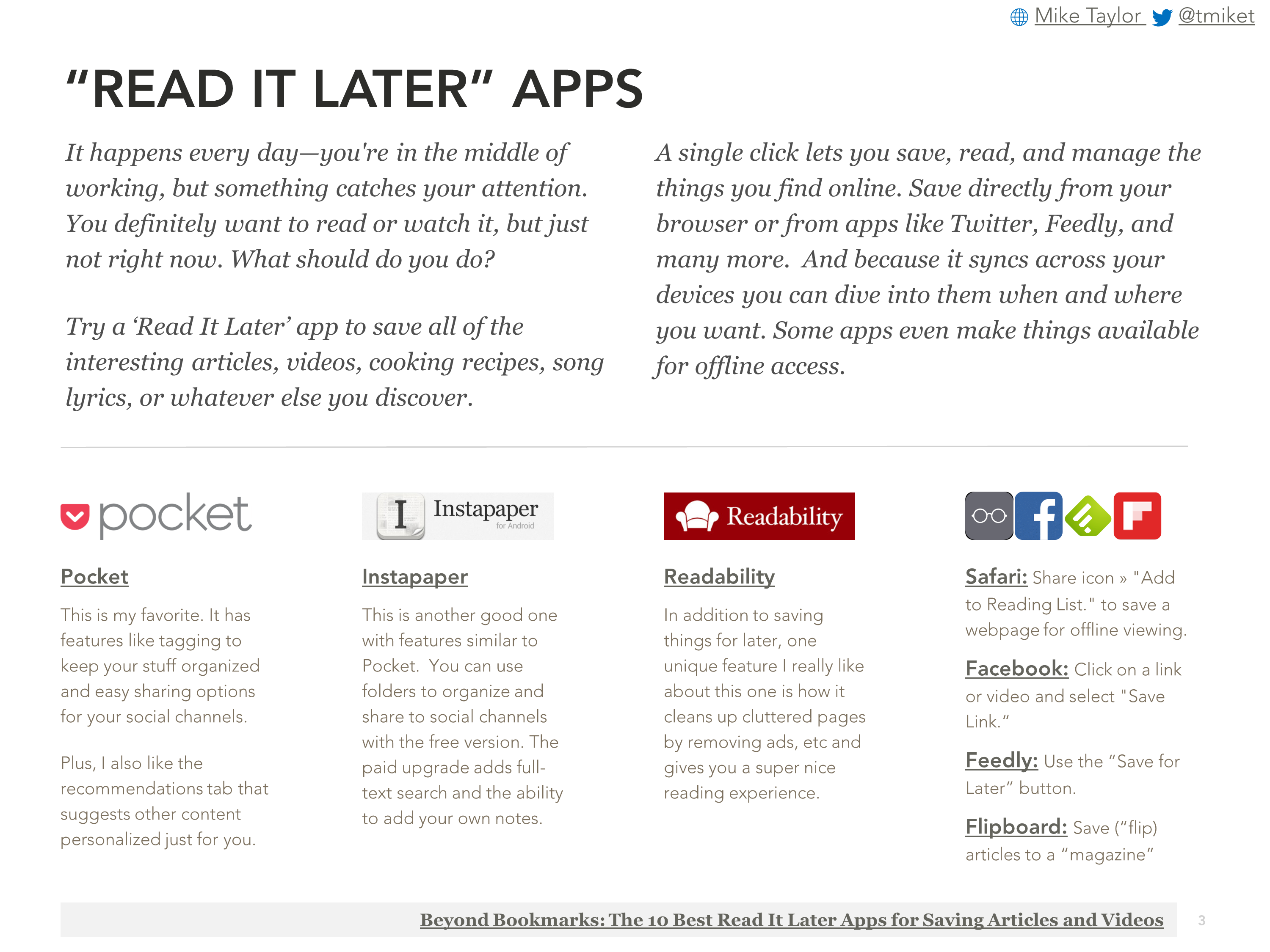 Read It Later Apps